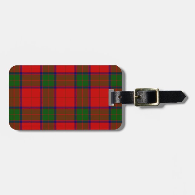 Étiquette À Bagage Robertson tartson rouge vert plaid (Devant horizontal)