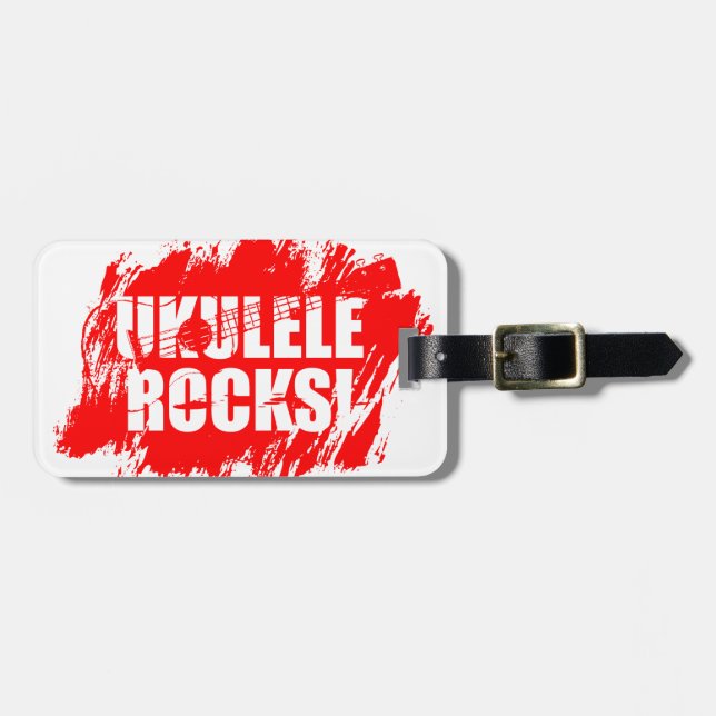 Étiquette À Bagage Roches d'ukulélé ! (Devant horizontal)
