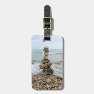 Étiquette À Bagage Rock Cairn (Pilier) - Île Mackinac, Michigan
