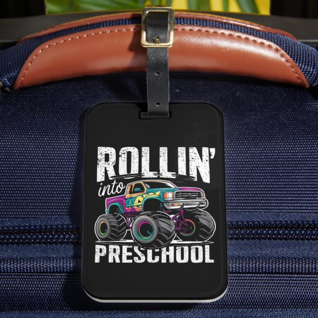 Étiquette À Bagage Rollin' In Preschool Monster Truck Retour à l'écol (Insitu Rectoal 2)