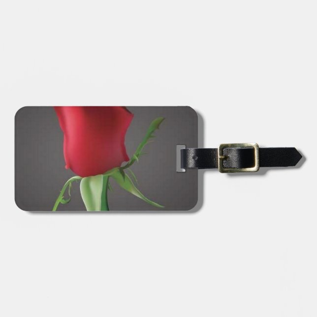 Étiquette À Bagage romantique-Rosebud-vecteur (Devant horizontal)