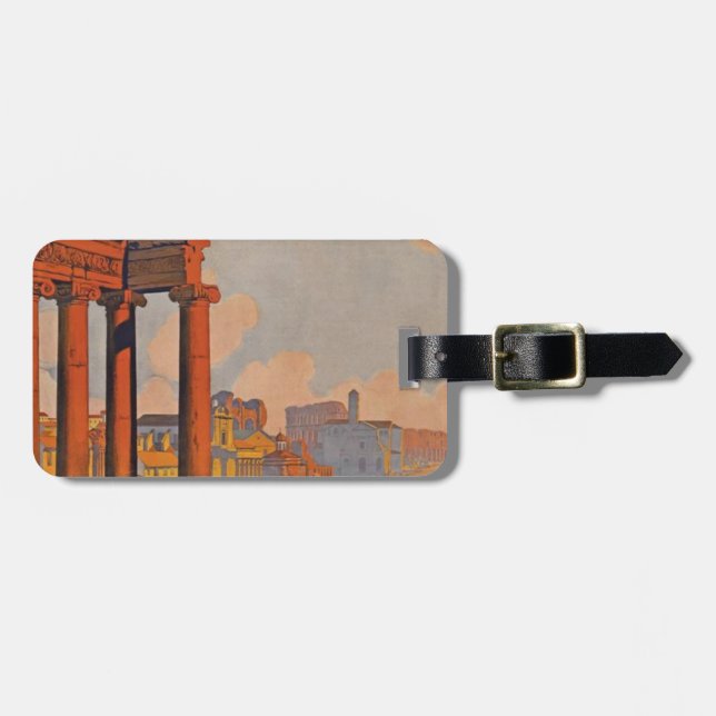 Étiquette À Bagage Rome antique Voyage et peinture (Devant horizontal)