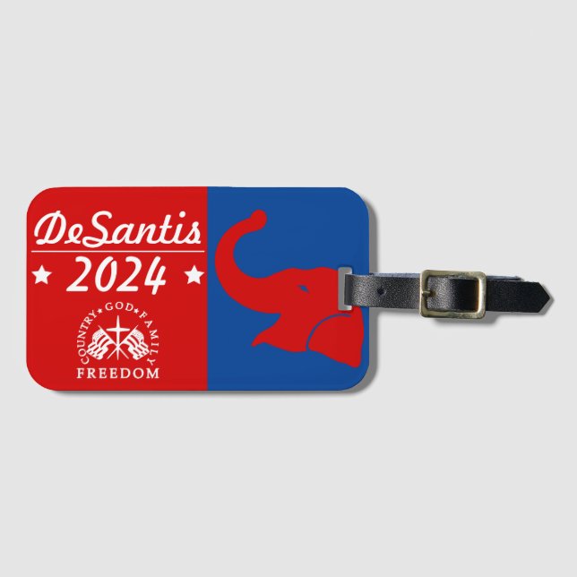 Étiquette À Bagage Ron DeSantis Pour Président 2024 (Devant Horizontal)