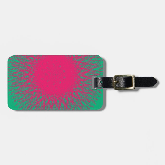Étiquette À Bagage rose abstrait (Devant horizontal)