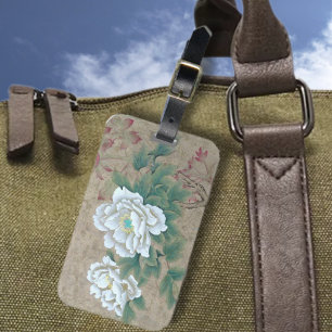 Étiquette À Bagage Rose blanche