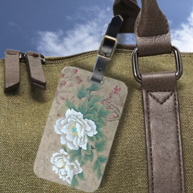 Étiquette À Bagage Rose blanche (Créateur téléchargé)