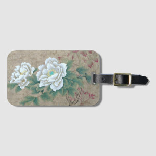 Étiquette À Bagage Rose blanche