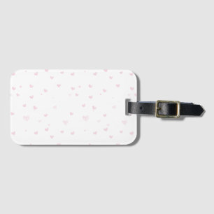Étiquette À Bagage Rose Coeur Motif Fille Romantique Aquarelle