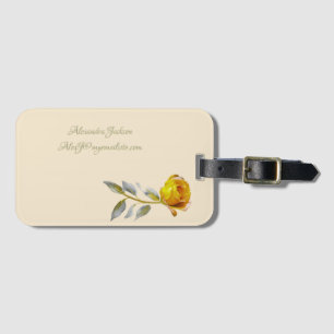 Étiquette À Bagage Rose de la Paix w'Pale Green & Gold Mariage feuill