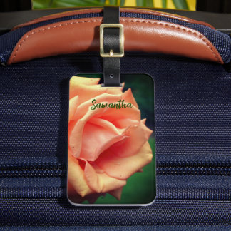 Étiquette À Bagage Rose de pêche en floraison personnalisé
