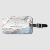 Étiquette De Bagage élégante Imprimée Chameau Et Sable - 11 X 7 Cm - Cuir PU, Double Face - Avec Housse Confidentialité Et Lanière