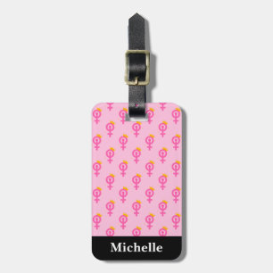 Étiquette À Bagage Rose Féministe