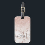 Étiquette À Bagage Rose glamour or blanc Parties scintillant marbre d<br><div class="desc">Ce design élégant et girly est parfait pour la fashionista branchée et élégante. Il présente un dégradé brillant de parties scintillant rose en or faux imprimé au sommet d'un arrière - plan motif en pierre de marbre rose et blanc rose. C'est glamour, chic, luxueux, moderne et classe. ***REMARQUE IMPORTANTE DE...</div>