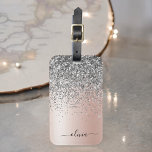 Étiquette À Bagage Rose Gold<br><div class="desc">Or rose - Blush Pink and Silver Faux Foil Metallic Sparkle Parties scintillant brossé Monogramme en métal Nom et étiquette initiale de sac ou de bagage. Cela rend le cadeau parfait pour 16 ans, mariage, douche nuptiale, anniversaire, baby shower ou bachelorette pour quelqu'un qui aime le luxe glam et les...</div>