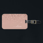Étiquette À Bagage Rose Gold Blush Pink Girly Paillettes Monogramme<br><div class="desc">Rose Gold - Rose Pâle Paillettes Monogramme Étiquette Bagage. C'est le cadeau idéal pour un anniversaire sweet 16,  un mariage,  une douche de mariée,  une baby shower ou une soirée enterrement de vie de jeune fille pour quelqu'un qui décore sa chambre avec style.</div>