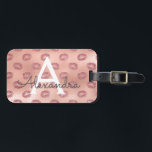 Étiquette À Bagage Rose Gold Lipstick Monogramme Nom<br><div class="desc">Monogramme rose Gold Lipstick Nom et étiquette initiale de bagage. Cette étiquette de sac est parfaite pour le retour à l'école,  le travail,  la fête de bachelorette ou le voyage.</div>