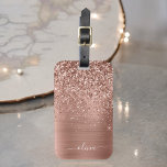 Étiquette À Bagage Rose Gold Métal Brossé Paillettes Rose Clair Monog<br><div class="desc">Rose Gold - Rose Clair Faux Paillettes Métallic Brillant Paillettes Métal Brossé Monogramme Nom et Initiale Sac ou Étiquette de Bagage. C'est le cadeau idéal pour un anniversaire sweet 16, un mariage, une fête de mariage, un anniversaire de mariage, une baby shower ou une soirée bachelorette pour quelqu'un qui aime...</div>