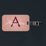 Étiquette À Bagage Rose Gold Rose Bourgogne Paillettes Monogram<br><div class="desc">Rose Pâle - Rose Gold et Bourgogne Paillettes Monogram Nom et Initiale Étiquette de Bagage. Cette étiquette de bagage est parfaite pour la rentrée scolaire, le travail ou les voyages. L'étiquette de bagage Rose Pâle est également un excellent cadeau pour les mariages, les anniversaires, les enterrements de vie de jeune...</div>