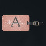 Étiquette À Bagage Rose Gold Rose Pailletée Monogramme Nom<br><div class="desc">Rose Pâle Rose Gold et Gris Charbon (Gray) Pailletée Étiquette de Bagage Monogramme et Initiale. Cette étiquette de bagage est parfaite pour la rentrée scolaire, le travail ou les voyages. L'étiquette de bagage Rose Pâle est également un excellent cadeau pour les mariages, les anniversaires, les enterrements de vie de jeune...</div>