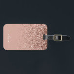 Étiquette À Bagage Rose Gold Rose Pâle Pailleté Monogramme<br><div class="desc">Rose Gold - Rose Pâle Pailleté Étiquette de Bagage avec Monogramme. C'est le cadeau idéal pour un anniversaire sweet 16,  un mariage,  une douche de mariée,  une baby shower ou une soirée d'enterrement de vie de jeune fille pour quelqu'un qui voyage avec style.</div>