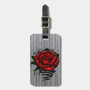 Étiquette À Bagage Rose Graffiti Gris Bois Art de Rue Urbain Goutte