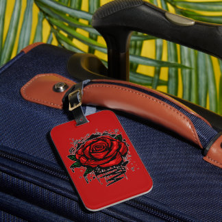 Étiquette À Bagage Rose Graffiti Rouge Gras Art Urbain