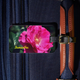 Étiquette À Bagage Rose In Full Bloom Close Up Personalized