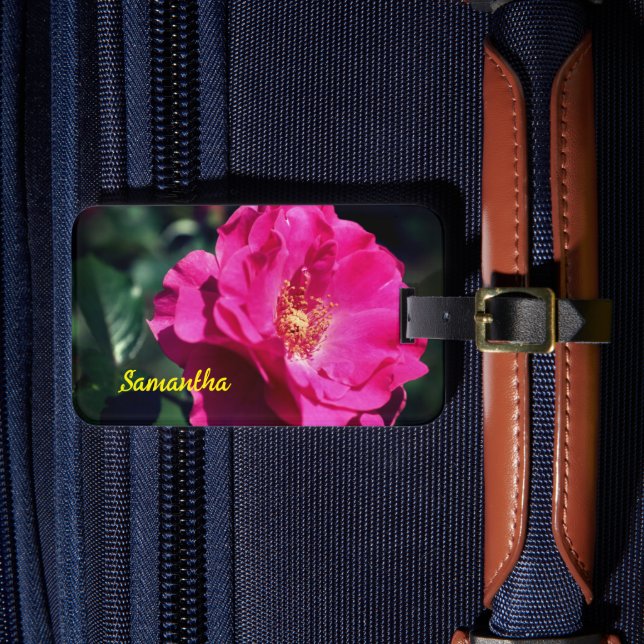Étiquette À Bagage Rose In Full Bloom Close Up Personalized (Insitu Rectoal 4)