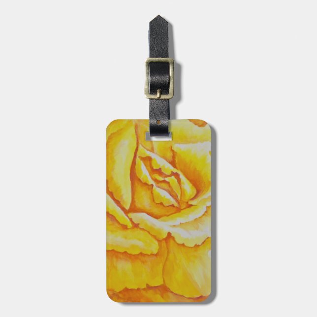 Étiquette À Bagage Rose jaune (Devant Vertical)