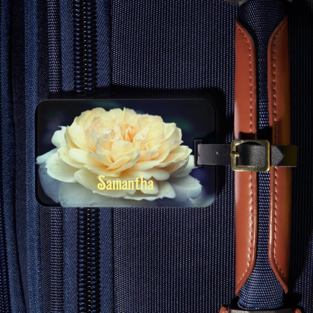 Étiquette À Bagage Rose Jaune Pâle En Fleur Personnalisée (Insitu Rectoal 4)