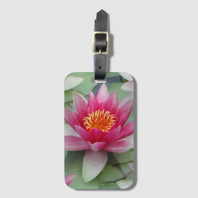 Étiquette À Bagage Rose Lotus Water Lily (Devant Vertical)
