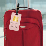 Étiquette À Bagage Rose or rose cuir rose entreprise nom<br><div class="desc">or rose,  imprimé en faux cuir rose en arrière - plan. Personnalisez et ajoutez-vous le logo,  le nom et les coordonnées de l'entreprise. Texte de couleur brun foncé.</div>