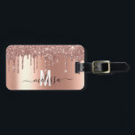 Étiquette À Bagage Rose Parties scintillant or Monogramme manuscrit<br><div class="desc">Cette conception peut être personnalisée dans la zone fournie en modifiant la photo et/ou le texte. Vous pouvez également le customiser en cliquant sur Personnaliser ce Modèle, puis en choisissant l'option cliquer pour customiser et supprimer ou modifier la couleur de l'arrière - plan, ajouter du texte, modifier la couleur ou...</div>