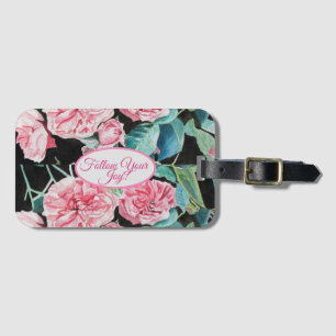 Étiquette À Bagage Rose Rose Roses floral Suivez votre Motif de joie