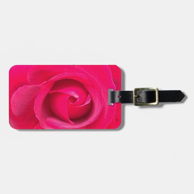 Étiquette À Bagage Rose rose rouge romantique (Devant horizontal)