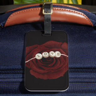 Étiquette À Bagage Rose rouge