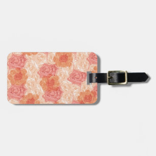 Étiquette À Bagage Rose vintage Peach pastel motif