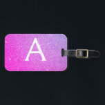 Étiquette À Bagage Rose - Violet Éperche Parties scintillant Nom du m<br><div class="desc">Pink and Purple Ombre Pastel Sparkle Parties scintillant Nom du monogramme et numéro de bagage initial. Cette étiquette de sac est parfaite pour le retour à l'école, le travail ou le voyage. Le Tag Pink and Purple Luggage fait également une grande faveur pour les mariages, anniversaires, douches nuptiales, lunes de...</div>