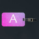 Étiquette À Bagage Rose - Violet Éperche Parties scintillant Nom du m<br><div class="desc">Pink and Purple Ombre Pastel Sparkle Parties scintillant Nom du monogramme et numéro de bagage initial. Cette étiquette de sac est parfaite pour le retour à l'école, le travail ou le voyage. Le Tag Pink and Purple Luggage fait également une grande faveur pour les mariages, anniversaires, douches nuptiales, lunes de...</div>
