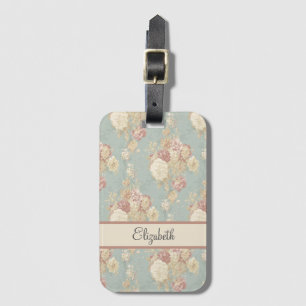 Étiquette À Bagage Roses roses blush rose et blanc personnalisées sur