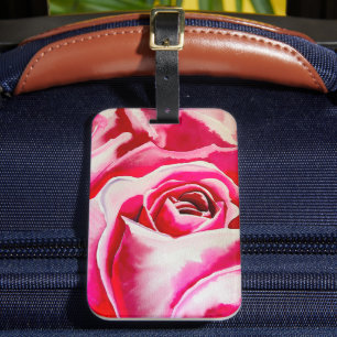 Étiquette À Bagage Roses roses rose aquarelle art