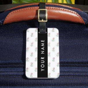Étiquette À Bagage Roses Rouges, Motif De Roses, Votre Nom