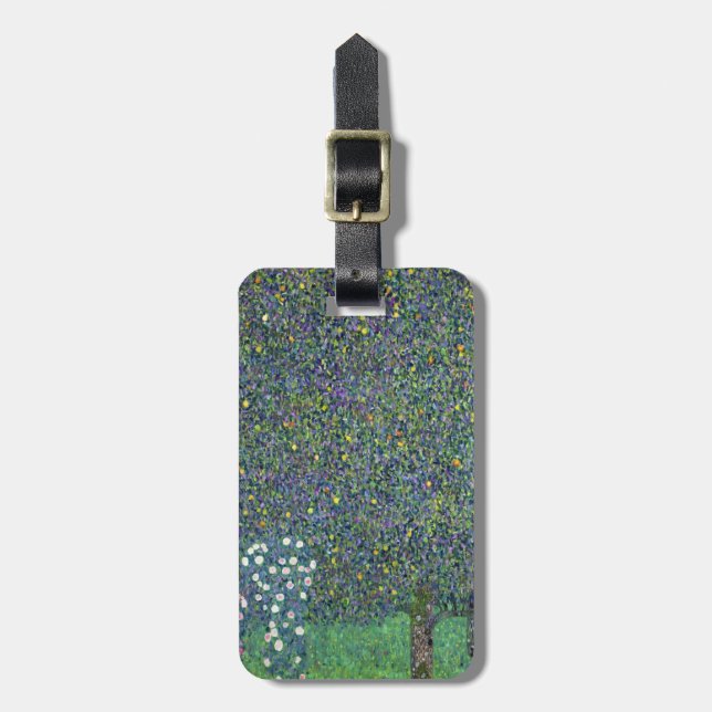 Étiquette À Bagage Roses sous les arbres, c.1905 (Devant Vertical)