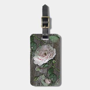 Étiquette À Bagage Roses sur bois