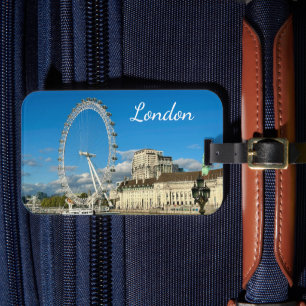 Étiquette À Bagage Roue de Ferris London Eye personnalisée et Tamise