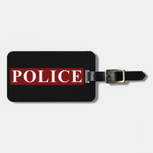 Étiquette À Bagage Rouge d'étiquette de bagage de police (ajoutez