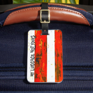 Étiquette À Bagage Rouge et blanc