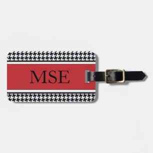 Étiquette À Bagage Rouge fait sur commande du motif   de monogramme