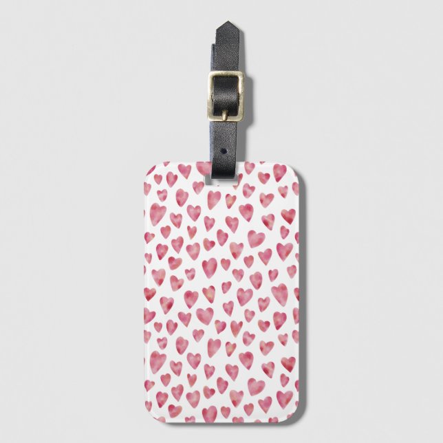 Étiquette À Bagage Rouge gêné cœur d'amour (Devant Vertical)
