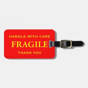 Étiquette À Bagage Rouge Jaune Fragile Manipulez avec soin Merci